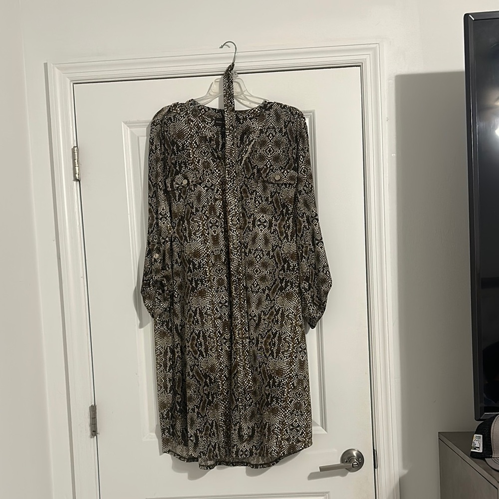 Dana Buchman Brown Patterned Dress